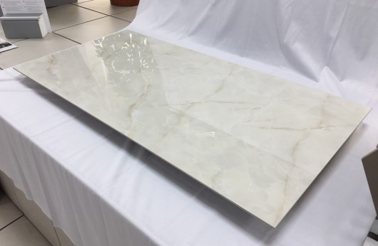 Gres porcelain tile 5,5 mm tickness Onice beige marble polished 60x120 cm